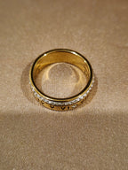 ✨ Roman Numeral Engraved Premium Crystal Band Ring – Aura de Luxe