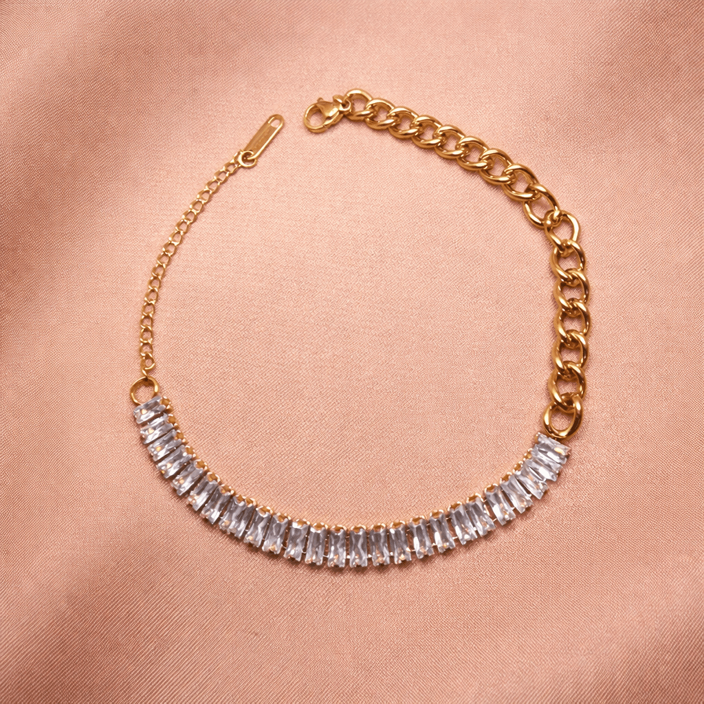 ✨ Lumière Baguette Chain Bracelet – Aurã de Luxé - Aurã de Luxê