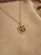 ✨ Signature Emblem Black Medallion Necklace – Aurã de Luxé - Aurã de Luxê