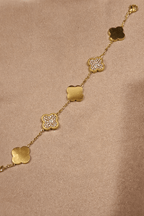 ✨ Black & Crystal Clover Gold - Tone Bracelet – Aurã de Luxé - Aurã de Luxê