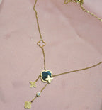 ✨ Midnight Clover Drop Necklace - Aurã de Luxê