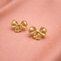 ✨ Sculpted Ribbon Bow Studs – Aurã de Luxé - Aurã de Luxê