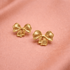 ✨ Sculpted Ribbon Bow Studs – Aurã de Luxé - Aurã de Luxê